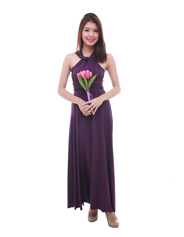 Cherie Convertible Maxi Dress in Velvet Purple